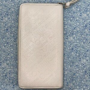 Jimmy Choo EUC White Leather long wallet